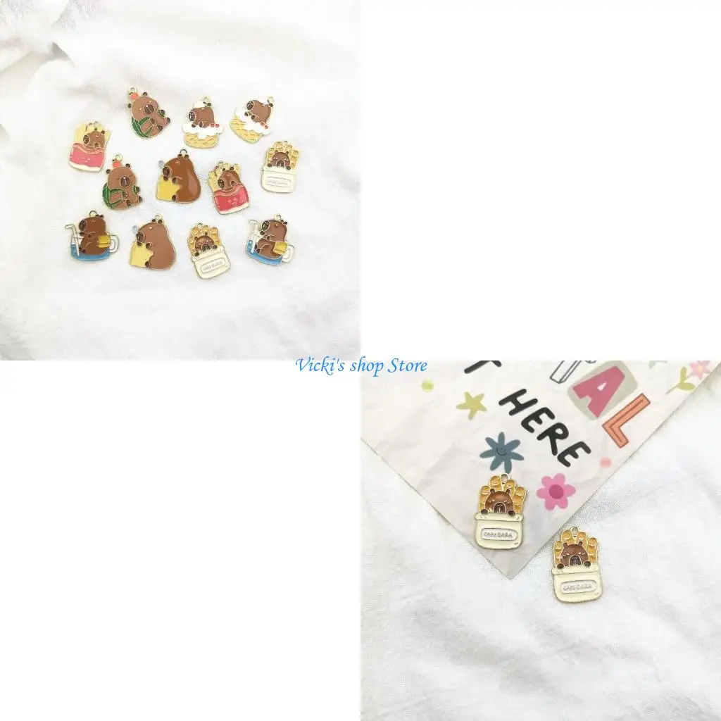Stylish Elegant Color Capybaras Alloy Keychain Charm Pendant Versatile Dress Up Charm Accessory for Everyday Use