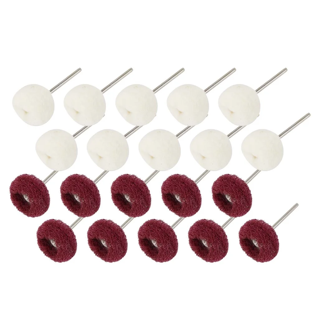 

20pcs Aluminum Polishing Kit Sanding Drums Polishing Bits Tool Accessories Kit Abrasive Wheel Wool Felt Cotton Mounted 3mm Shank