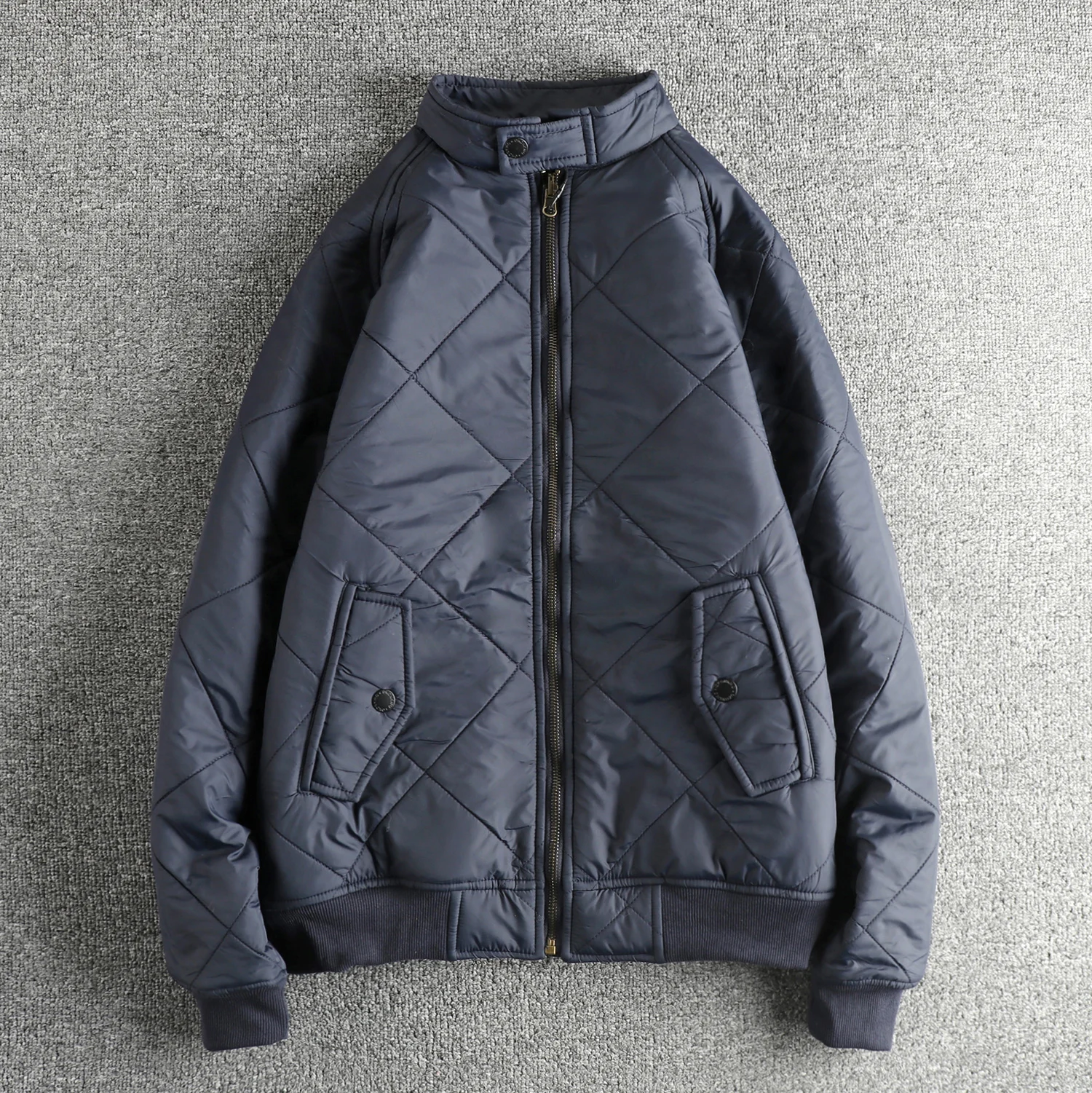 

Double-Sided Wear Diamond Stitching Cotton Pilot Jacket Men's Warmth Retro American Style Youth Outerwear Polyester Fabric