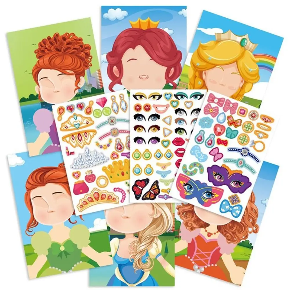 Gifts Princess Early Educational Toy Toddler Stickers Book Montesori Toys Reusable DIY Puzzle Sticker Princess Puzzle Games