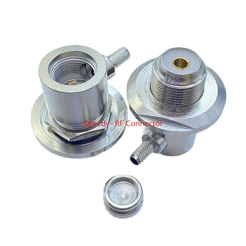 1Pcs UHF SO239 SL16 Female Jack Right  Angle Connetor SL16 with Nut Clamp for RG58 RG142 LMR195 Cable Fast Delivery Brass Copper