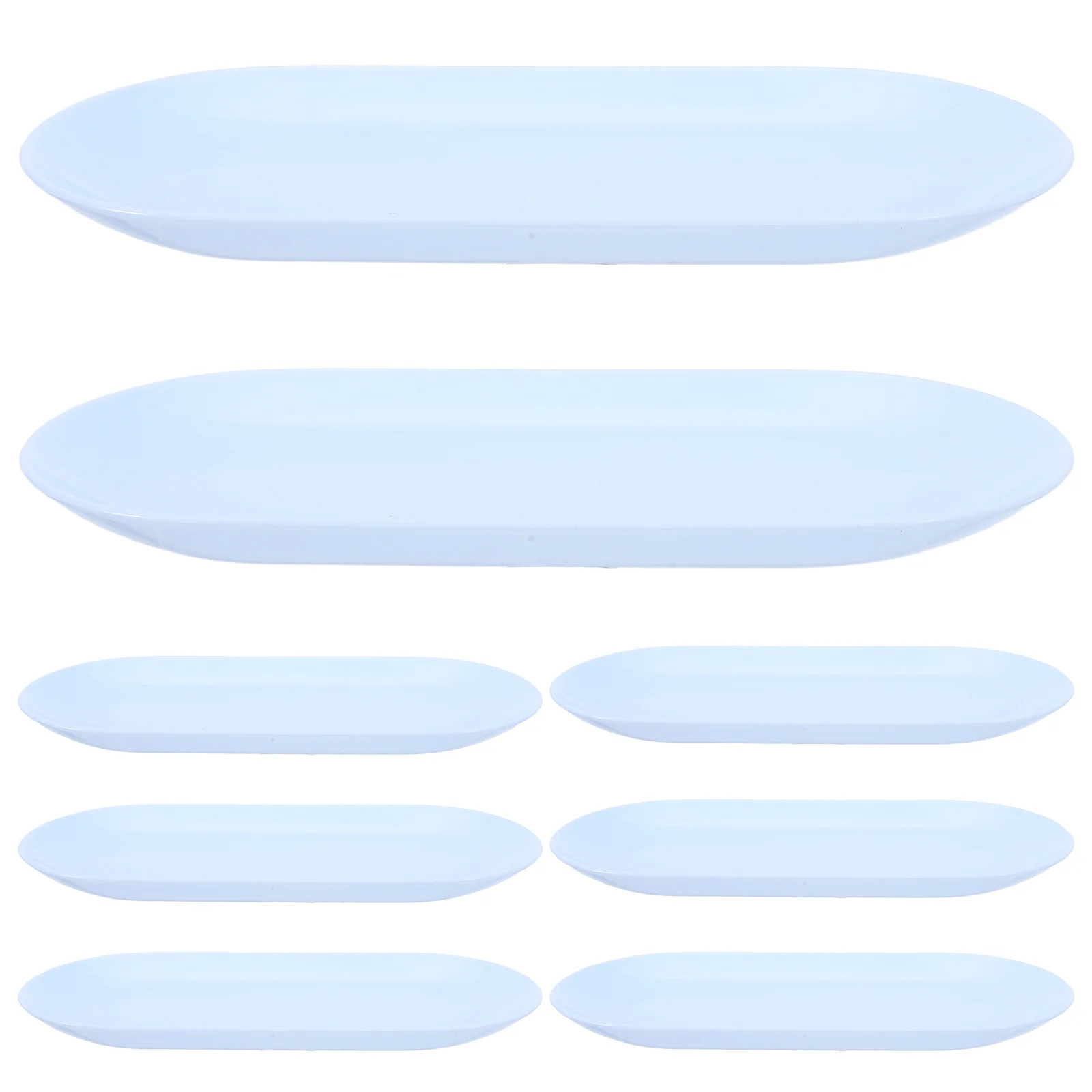 

8pcs Plastic Oval Jewelry Dish 7 Inch Vintage Trinket Tray For Rings Bracelets Earrings Jewelry Organizer Storage Plate For