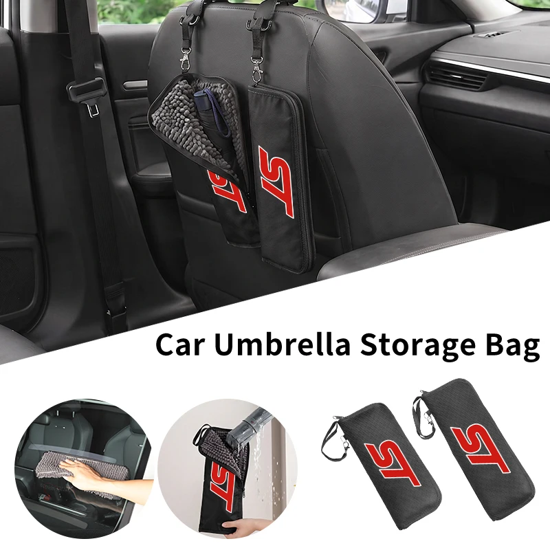Car Seat Back Umbrella Bag Waterproof Storage Pouch Auto Accessories For Ford Mustang Edge Mondeo ST Fusion Explorer