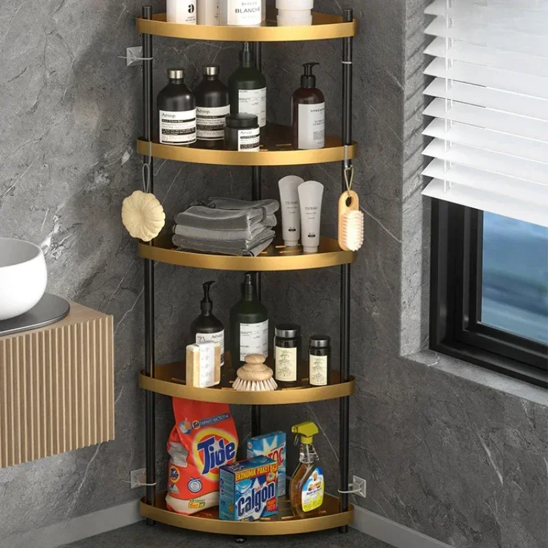 Bathroom Storage Stand-304 Stainless Steel Multi-Level Organizer Toilet Area Triangular Shelf Freestanding Structure