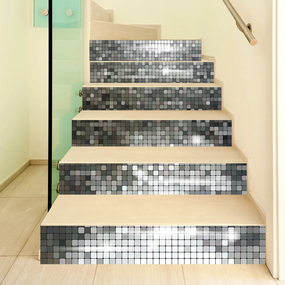 Natural Landscape Riser Stair Sticker 6 13 Ladder Steps Stairway Decal Stickers Habitation Decorative Staircase Covering PVC