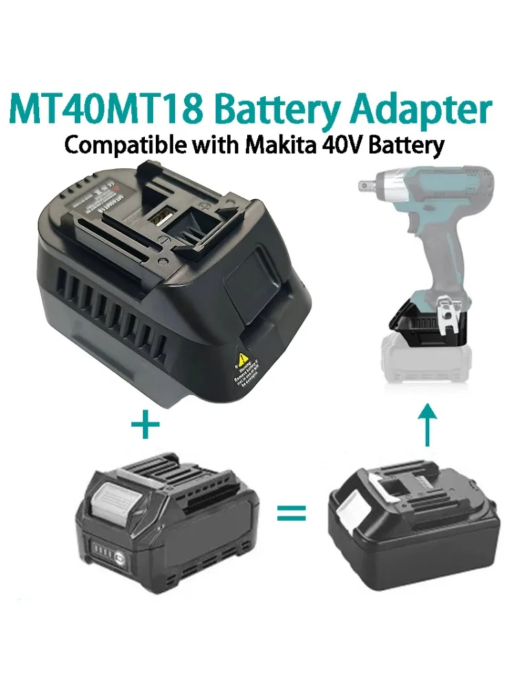 Adapter do akumulatorów litowych Makita 40V MT40MT18, umożliwiający konwersję na akumulatory litowe Makita 18V, do elektronarzędzi Makita 18V — zdjęcie produktu 7