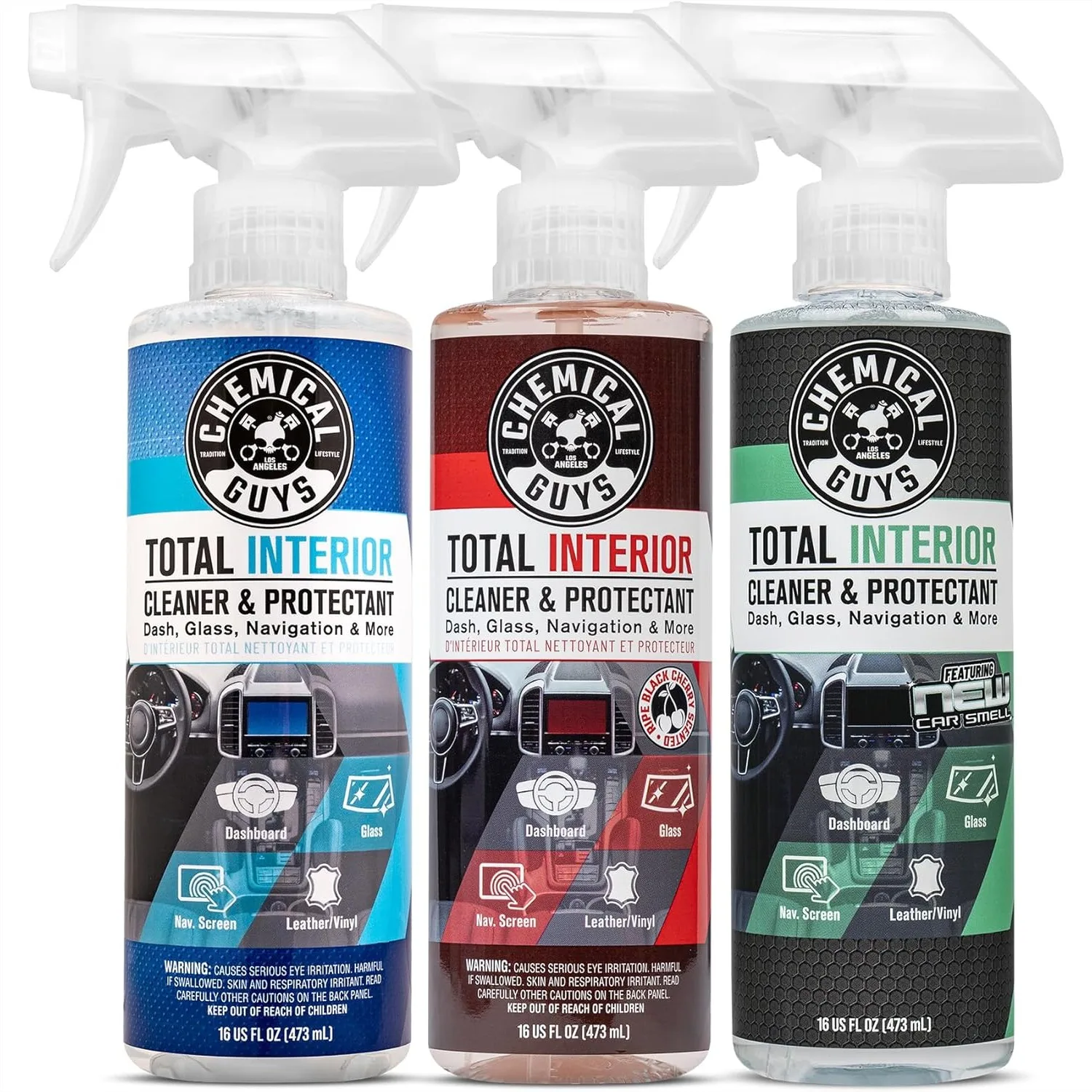 

Total Interior Cleaner and Protectant 3 Pack (Fresh, Black Cherry & New Car), Safe for Cars, Trucks, SUVs & More, 16 fl oz Each