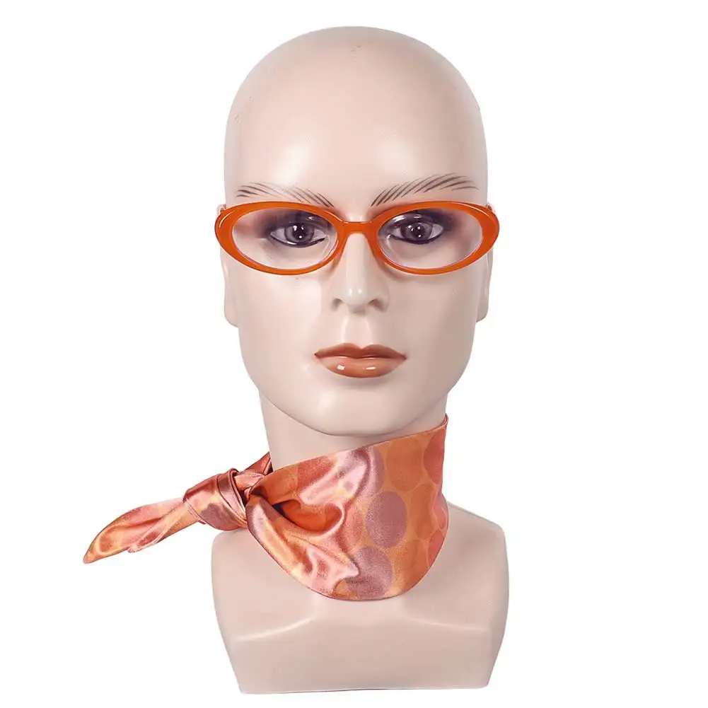 Inside Cos Out Cosplay Orange Glasses Scarf Cartoon Roleplay Headwear Halloween Carnival Party Costume Accessories Adult Gifts