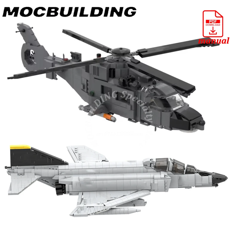 Hubschrauber Ziegel Modell Flugzeug Blöcke Boeinged F-4 Phantom Jet Fighter MOC Bausteine Spielzeug Bau Geschenk