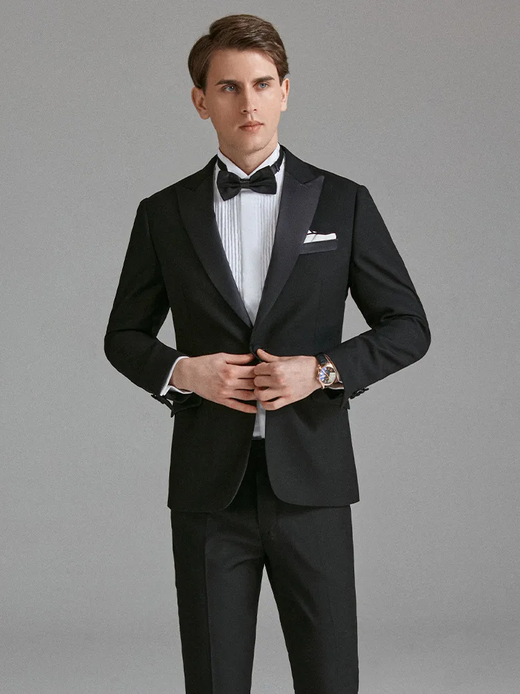 Terno de smoking masculino para desempenho, vestido de casamento, banquete, banquete em relevo, noivo, dança, casamento, LE355smoking