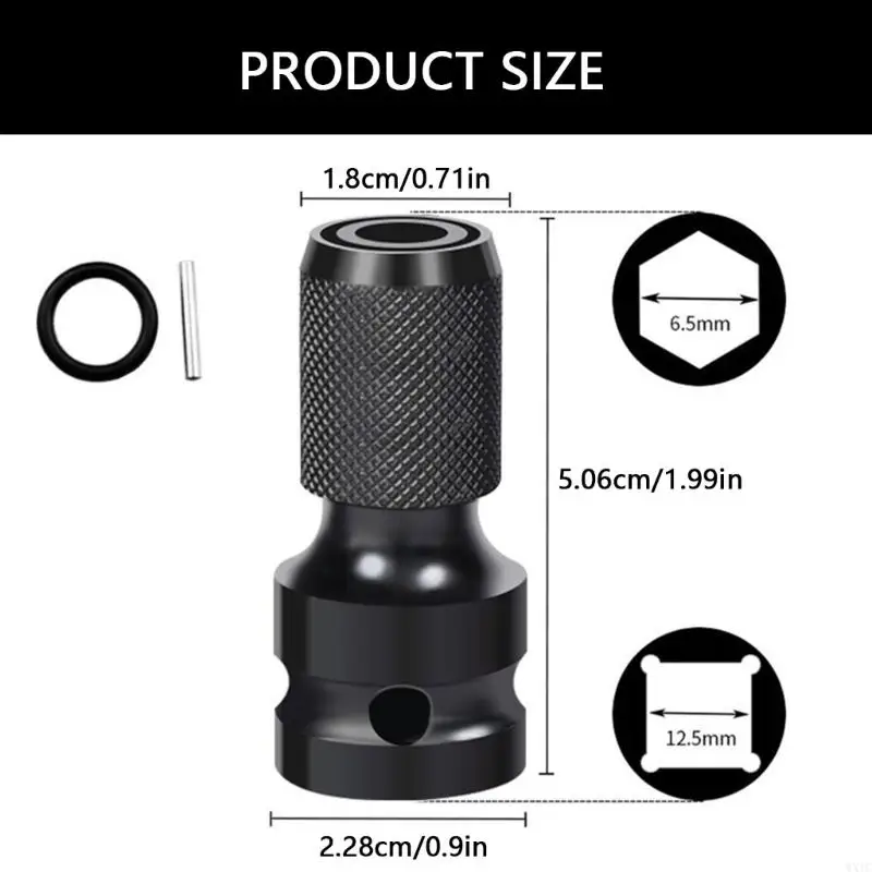 WXTC 5PCS Modifications rapides 1/4 "Le support bits hexagonaux convertit clés à cliquet carré aux accessoires