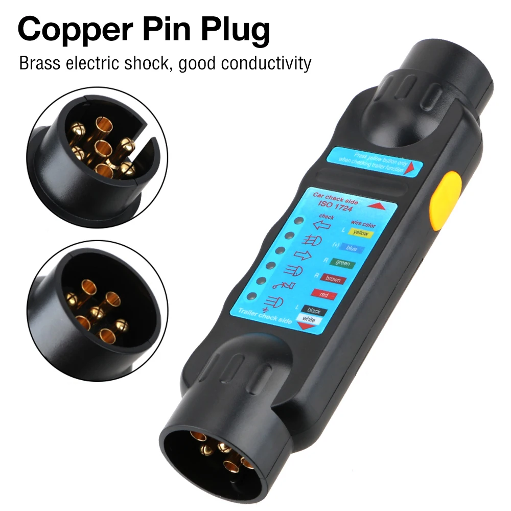 Teste universal da luz do circuito da fiação do reboque, soquete de tomada, 7 Pin, 13 Pin, 12V, carro, caminhão, rv, acessórios da caravana, ferramentas diagnósticas