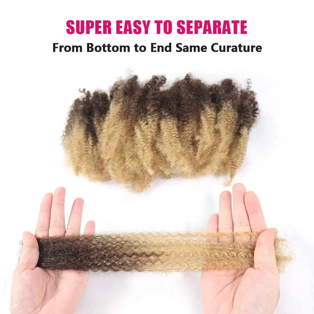 50 جرام الأفرو غريب مجعد السائبة وصلات شعر بشرية لتضفير الشعر أومبير شقراء لا لحمة أقفال شعر ريمي لضفائر الكروشيه