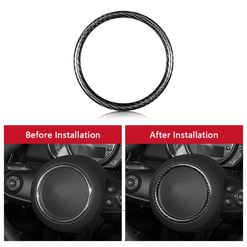 2014-2022 For Mini Steering Wheel Center Trim Ring Carbon Fiber Decoration Fit Clubman F54 F55 F56 Cabrio F57 Countryman F60