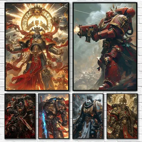 1pc Gioco B-Warhammes-D 40k Poster Arte autoadesiva Adesivo di carta impermeabile Coffee House Bar Room Decorazione della parete