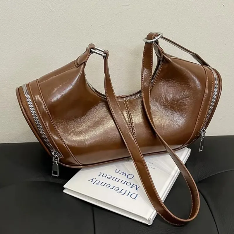 

Small PU Leather Crossbody Bags For Women 2025 New Fashion Luxury Retro Small Handbags Korean Trend Solid Shoulder Bags