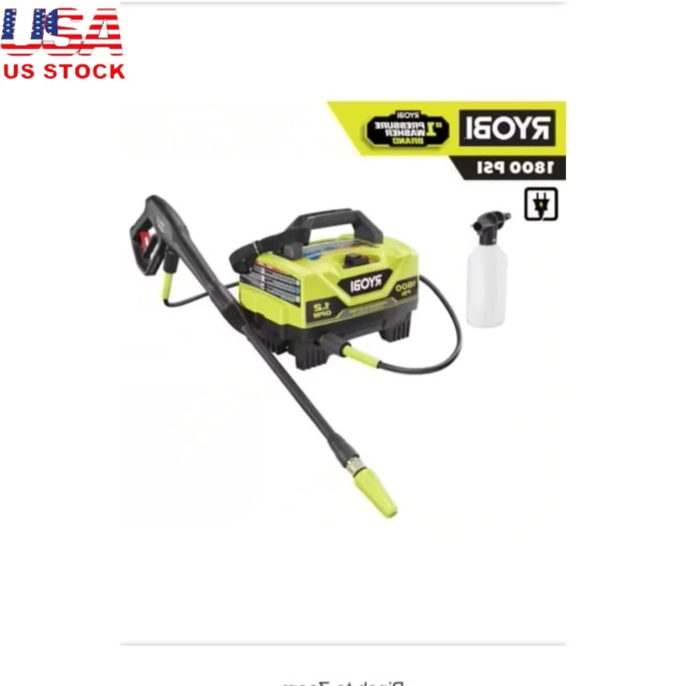 

1800 PSI Electric Pressure Washer 2 GPM Cold Water Lightweight Portable 15° Turbo Nozzle Soap Applicator 20ft Hose Quick Connect