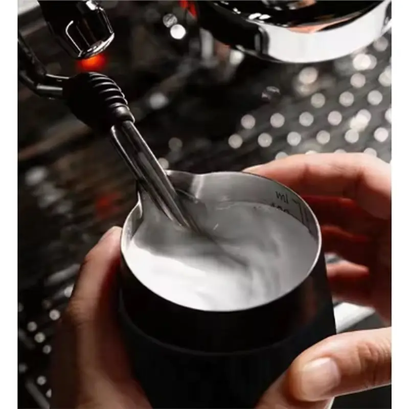 ALIM-For Espresso Steaming Pitcher Compatible 500Ml Milk Foam Cup Without Handle Pointed Mouth Slanted Mouth Frothing Jug B