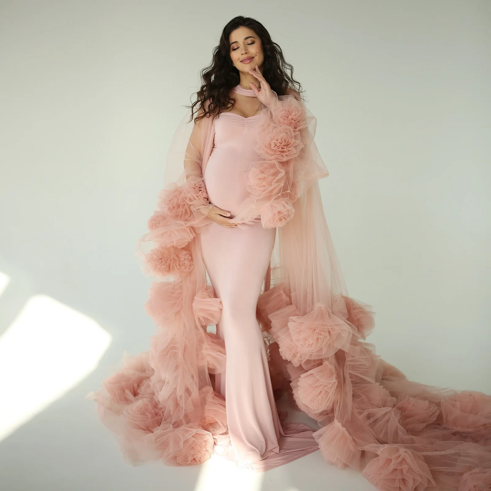 long sleeve maternity dress pink AISWI Tie Front A Line V Neck Flowy Pregnancy Maxi Dresses for Baby Shower Casual 2025 Fall, Dusty Pink, Small at Amazon Women's Clothing store Pair with sandals or heels for a polished look that celebrates your maternity journey. V Neck Ruffles Long Sleeve