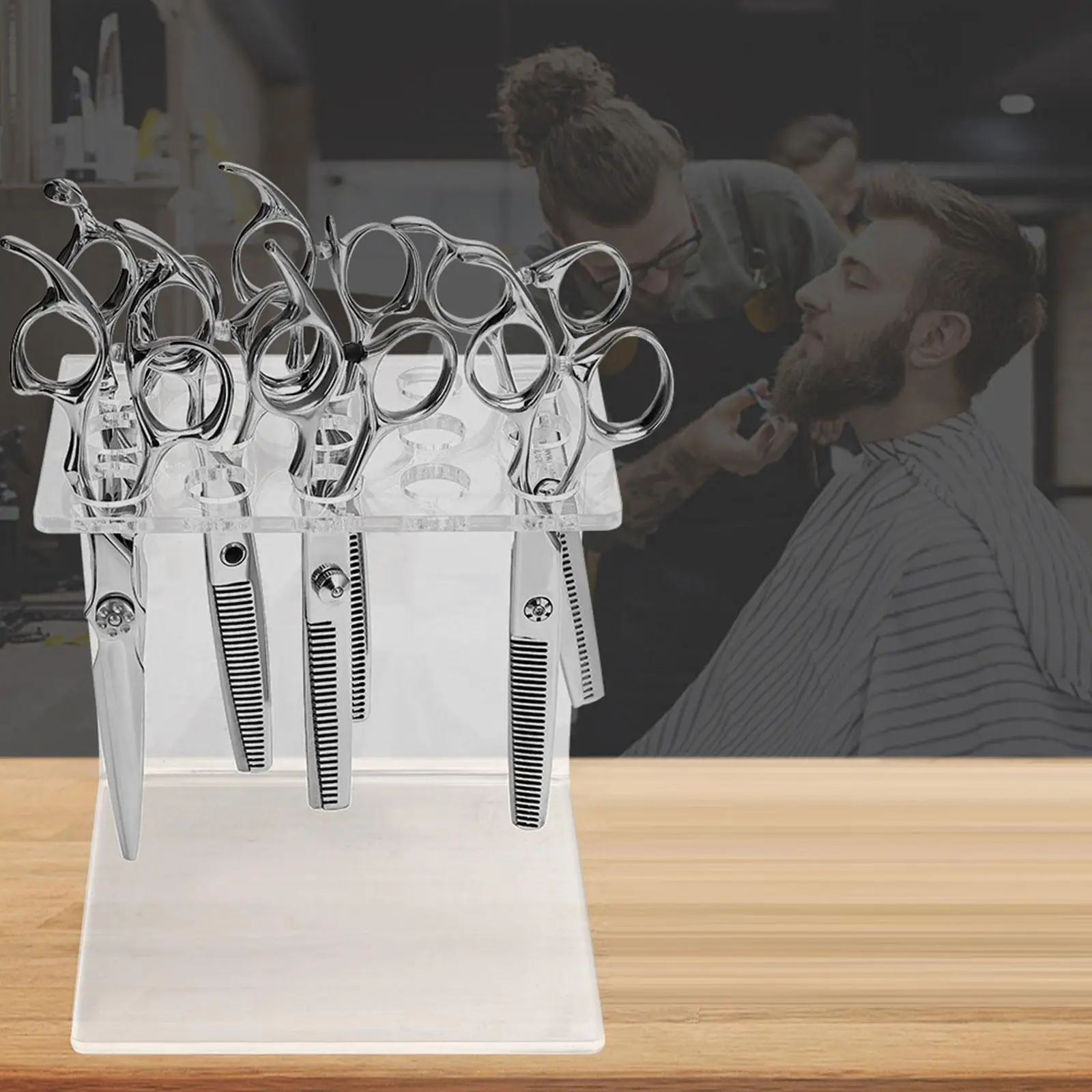 

Salon Shears Holder Barber Shop Scissors Stand Hair Stylist Scissors Holder for Barber Shops Hotel