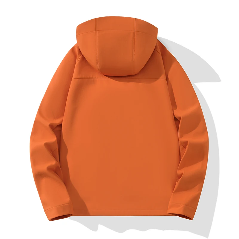 Outdoor Hooded Jacket Waterproof Winter Men Jacket Female Outdoor Waterproof Sports Jacket Solid Color Inner Fleece Lining Warm