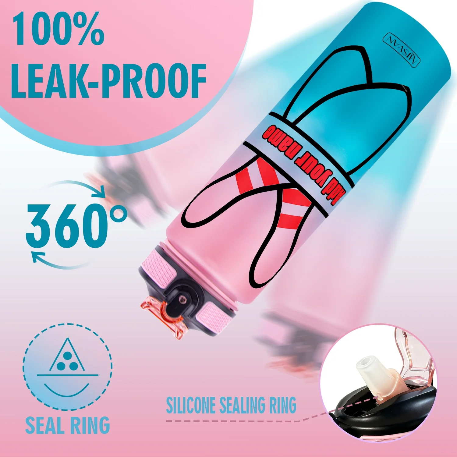 1PC,Customization Name 32oz Water Bottle,Bowling Pattern Hydration Tracker Sticker,Encourage Daily Hydration,for Gym Cycling