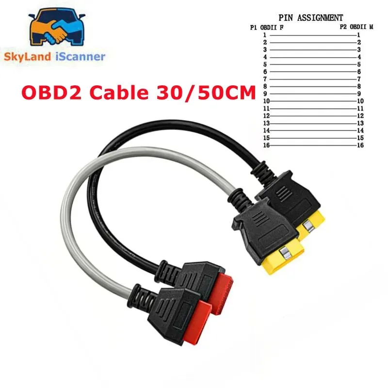 

Высококачественный удлинительный кабель OBD2 30/50 см OBD 2 16-контактный разъем «папа-мама» автомобильного удлинительного кабеля OBDII прочный адаптер
