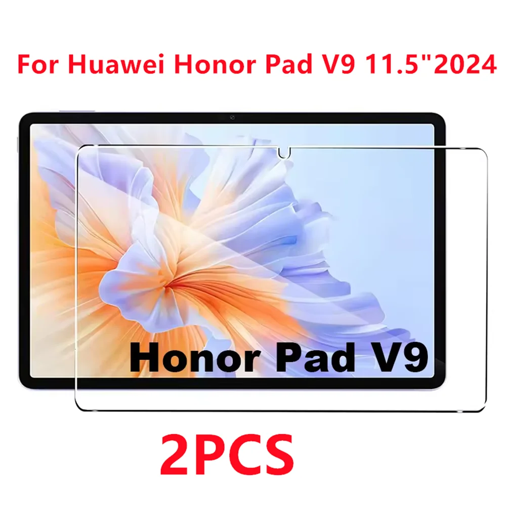 2 PCS Tablet 9H Tempered Glass Screen Protector For Huawei Honor Pad V9 11.5 Inch 2024 Anti Fingerprints HD Protective Film