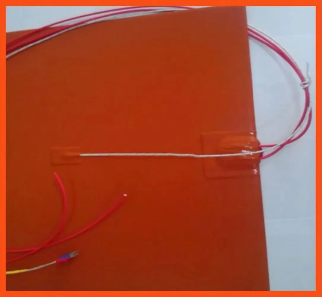 100 x 200mm 100W 220V Silicone Rubber Heater with thermistor k-type Element heating mat silicone heating bed electric
