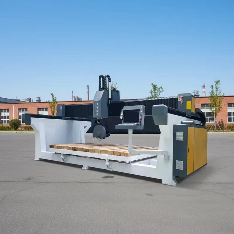 2026 High Speed 5 Axis CNC Bridge Saw Granite Marble Tile Cutter Stone Cutting and Sink Cutting Milling Engraving Bridge Saw