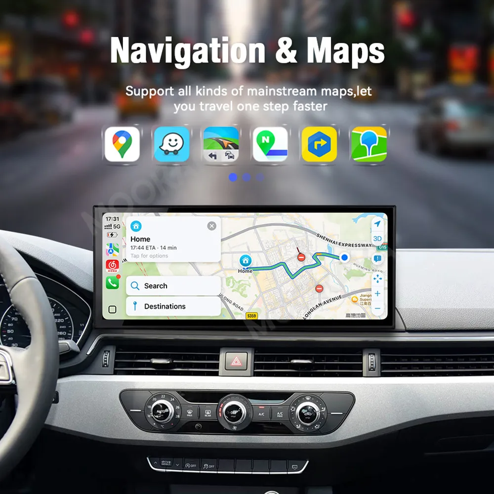 15.8 Linux For Audi A4L A5 2017~2019 Upgrade Carplay Mirror Link Android Auto Radio GPS Navigation & Maps Car Stereo Head Unit