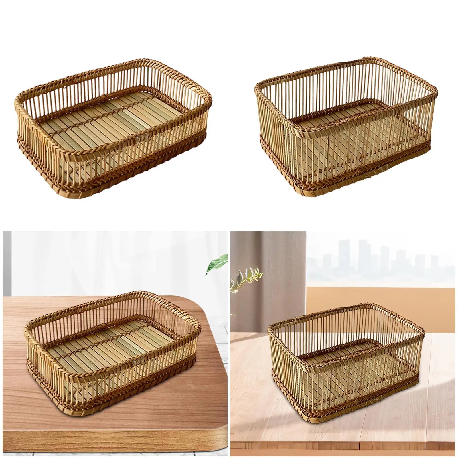 Keranjang penyimpanan rotan, keranjang pengatur kamar mandi, dekorasi, kotak penyimpanan serbaguna, keranjang serba-serbi untuk dapur dan kamar mandi