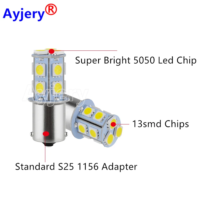 Luz LED de señal de giro para coche, lámparas de estacionamiento blancas, 4 piezas, 24V CC, S25 5050 13 SMD P21W 1156 BA15S 1157 BAY15D