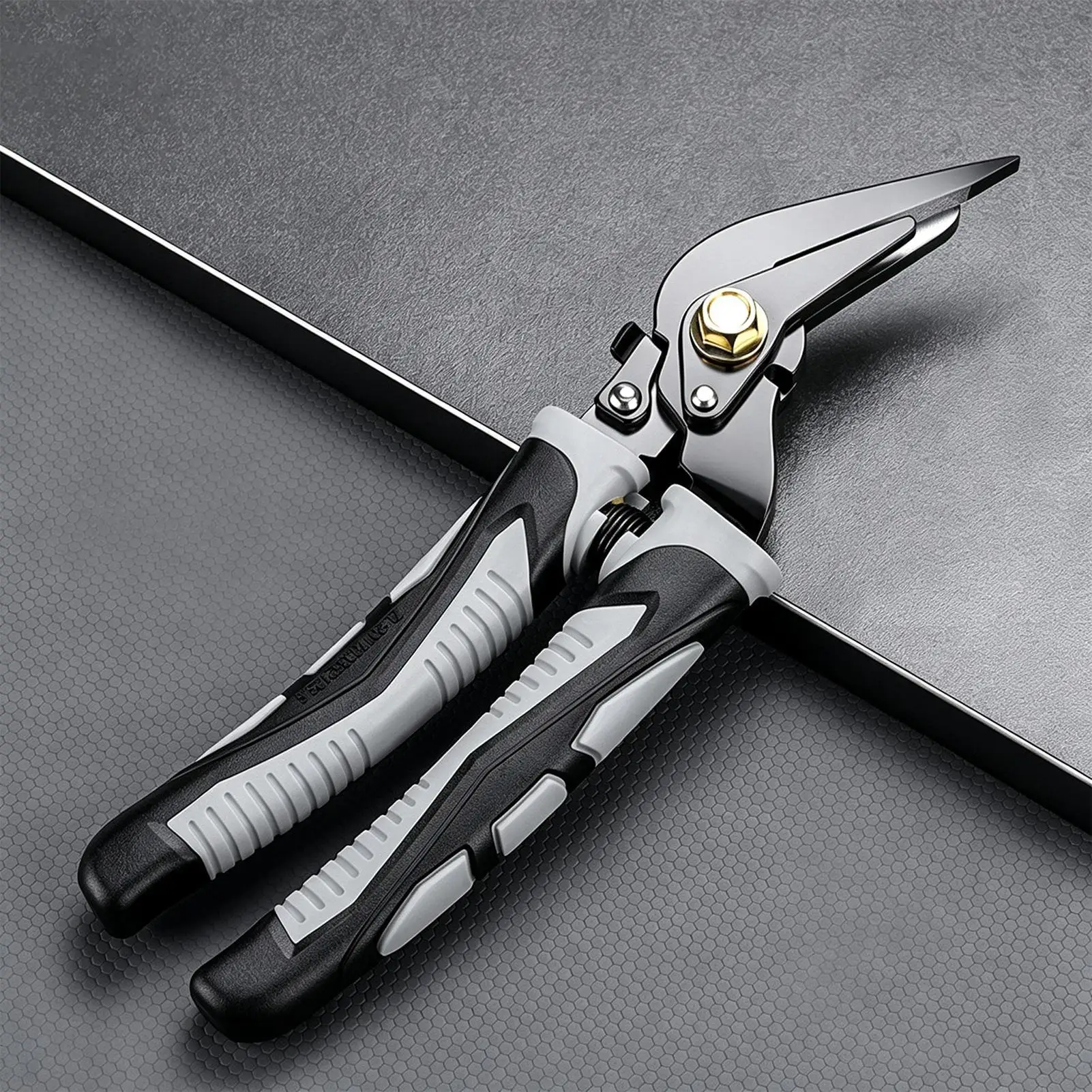Metal Cutter Ergonomic Grip Long-Lasting Non-Slip Rust-Resistant Snip Sheet Metal Shears For Aluminum Gutter PVC Stainless Steel