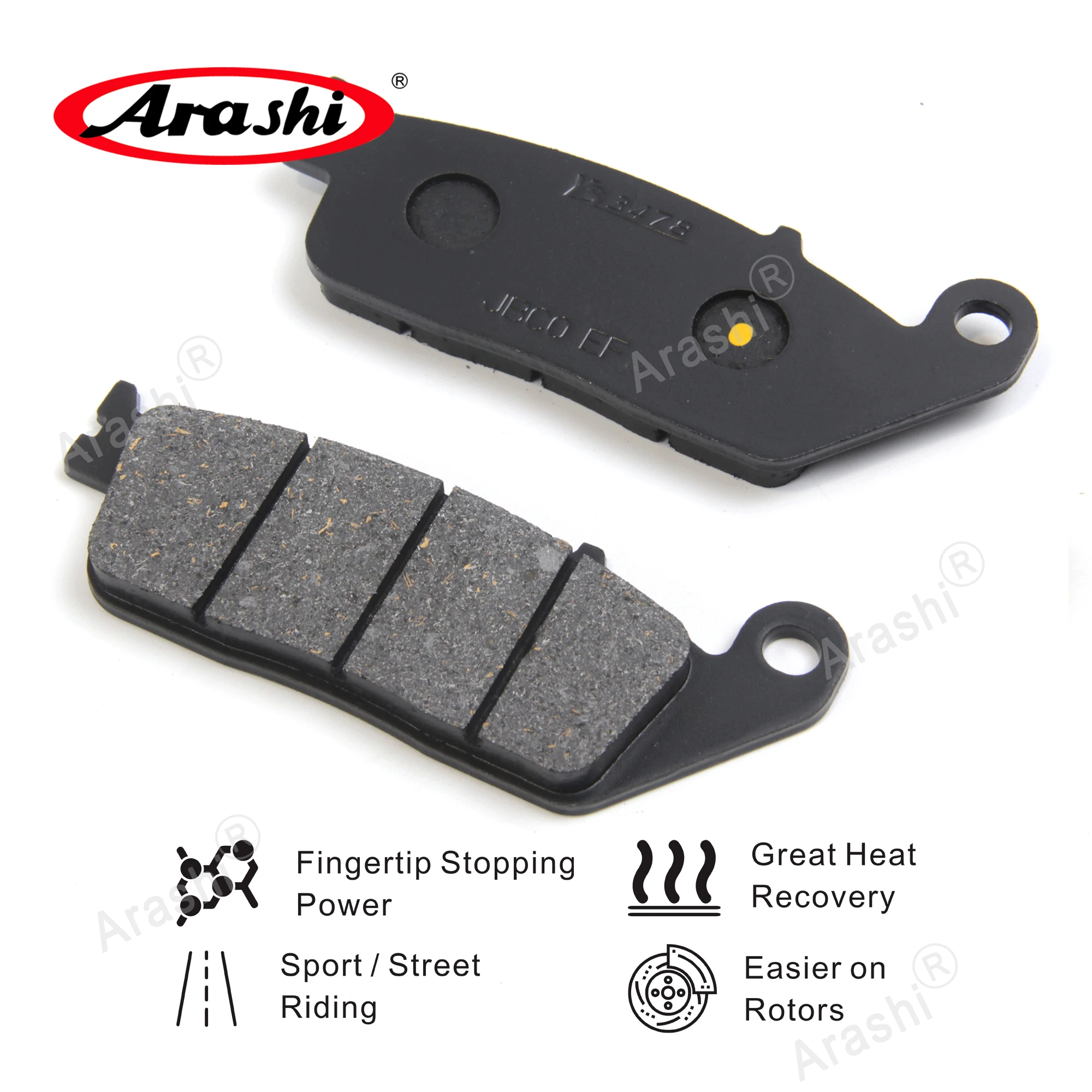 Arashi Organic Front Rear Brake Pads For HONDA CMX 300 Rebel 2018-2021 / CMX 500 Rebel 2018 2019 2020 2021 2022 2023 2024 view 2
