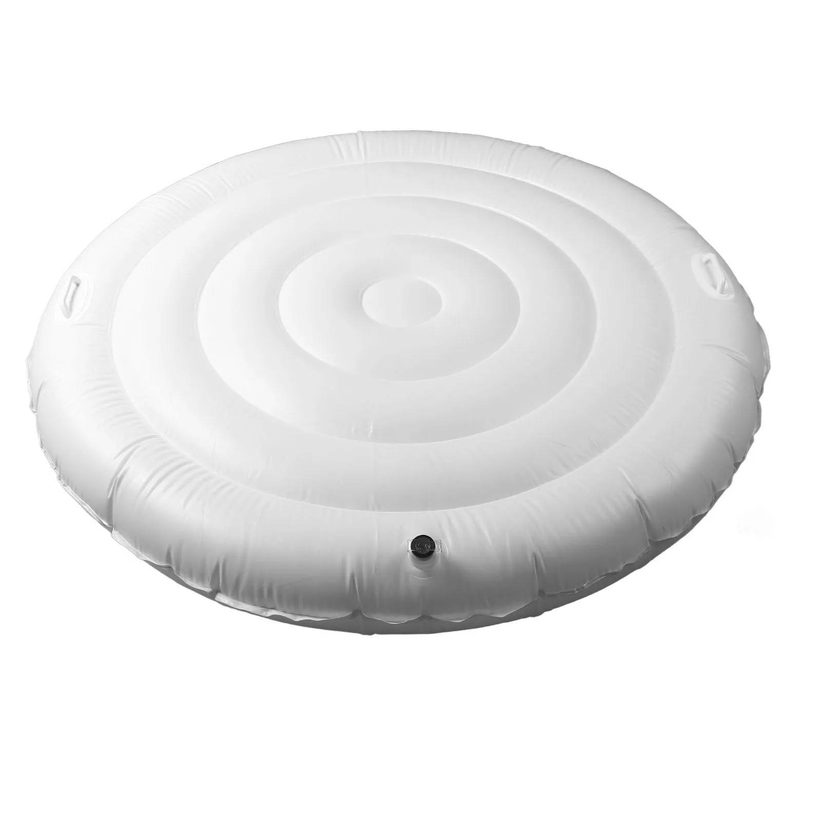 PVC Inflatable Hot Tub Cover 5.4FT Round Hot Tub Foldable Protective Rain Overflow Energy Saving Lid for Outdoor