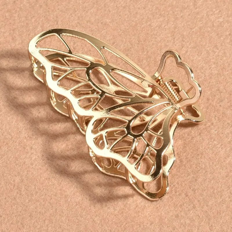 1pcs Metal Hair Clip Headdress Claw Clip Big Claw Shark Clip Back of Head Hair Grip Butterfly Alloy Claw Clip