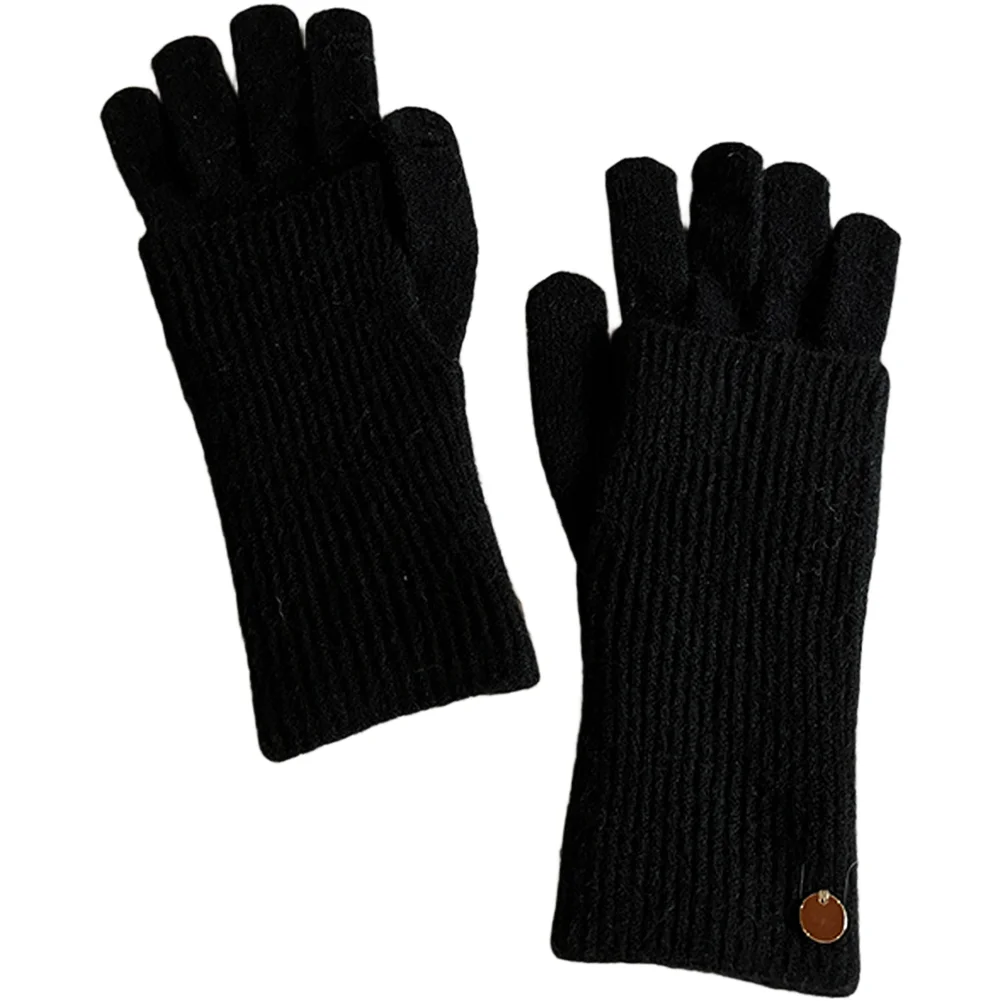 Warm Breathable Winter Gloves for Women Constructed with Wool Mix and Equipped with Detachable Mitten Cover for Wear