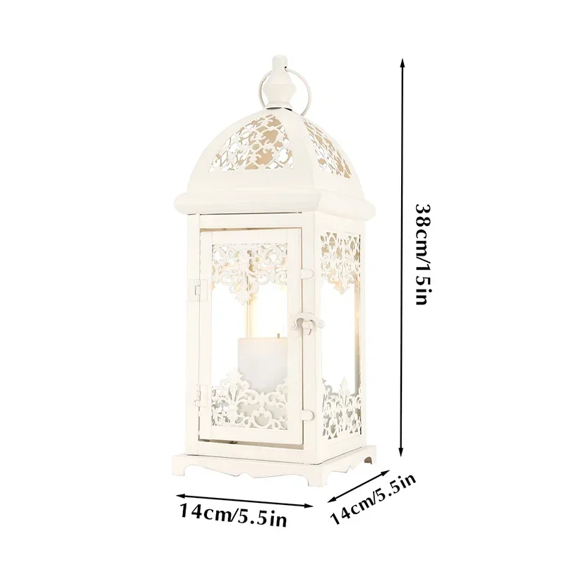 Metal Candle Holder Decorative Hanging Lantern Candlestick for Living Room Wedding Party Home Decor