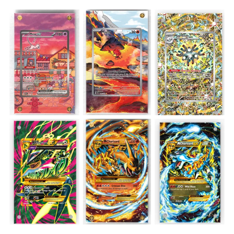 Étui de présentation en acrylique pour cartes Magby Magneton Promo Mallow Marill Marnie Slabs, pour collectionneurs, pour exposer les cartes (carte non incluse) ﻿