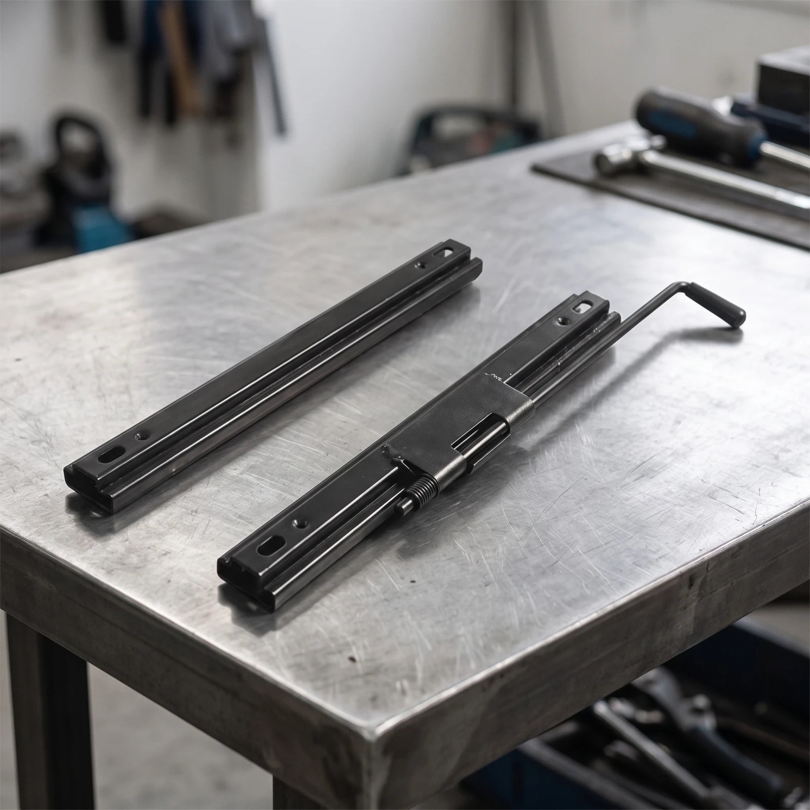 Heavy Duty Seat Slide Rail Assembly Low Profile Seat Slider with Lever Seat Tracks with Locking Mechanism for Machinery Upgrades
