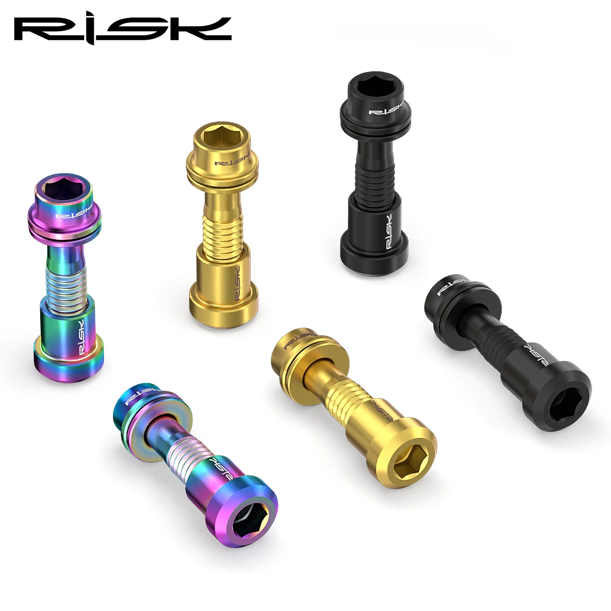 2 Pairs RISK MTB Road Bike Carbon Stem Bolt Nut M5x18 / M5x20 mm Bicycle Handlebar Screw Titanium Allloy with Washers - view 6