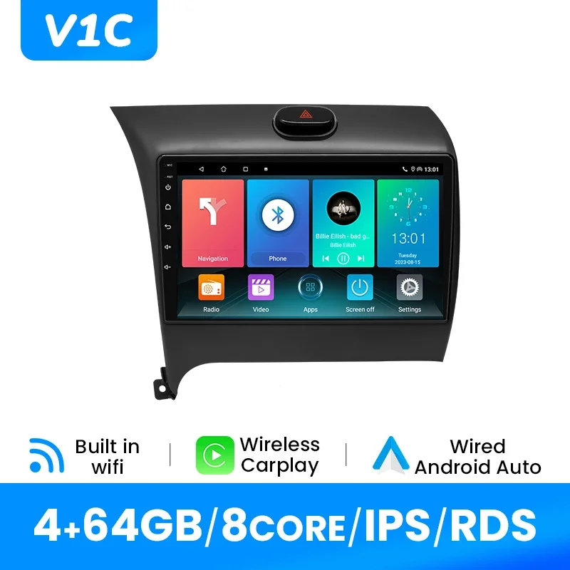 8G 128GB Draadloze Carplay Android12 Autoradio Multimidia Voor KIA Cerato K3 Forte 2013-2015 AI Spraakbesturing Video Speler GPS DSP