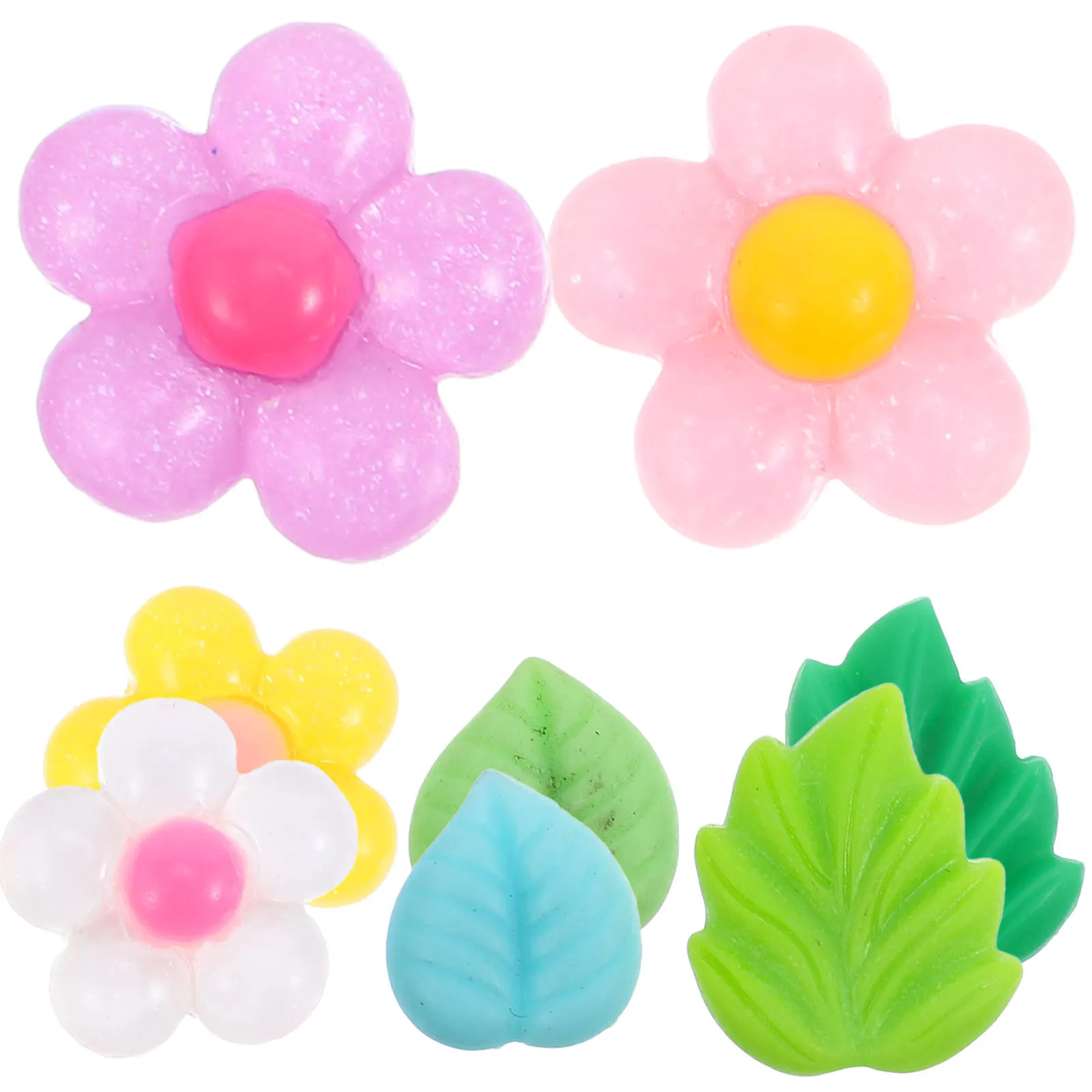 

8Pcs Simple Fridge Stickers Resin Flower Leaves Magnetic Decorations for Kitchen Refrigerator Door Magnetic Fridge Sticker