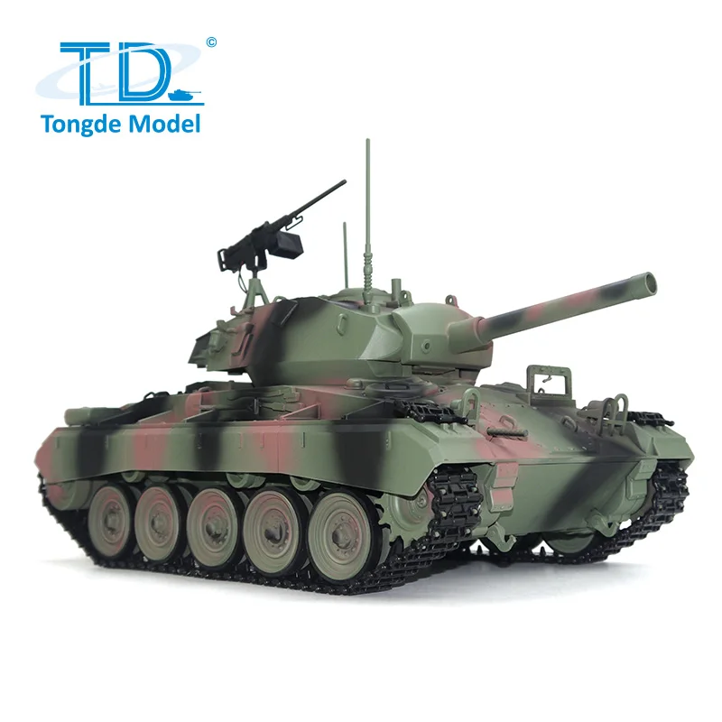 Nowy Tongde M24 Chaffee 1/16 RC Light Tank System walki na podczerwień Ulepszone koła Panzer sterowania radiem Pojazd dla chłopca TH24485