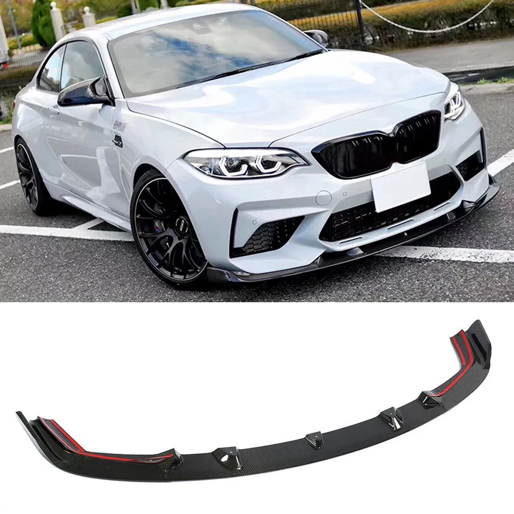 Carbonfiber Front Bumper Lip Spoiler Splitters For BMW F87 M2 Competition Coupe 2 Door 2018-2020 Year Competition Lip Diffuseur