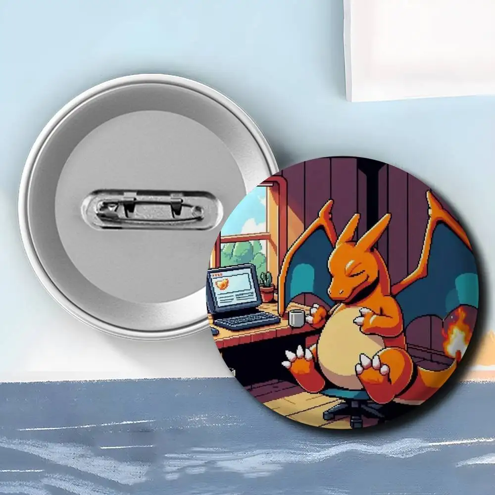 Snorlax Gengar Charizard Badges Round Exquisite Badge Brooches Creative Pins For Clothes Hat Backpack Gift Accessories