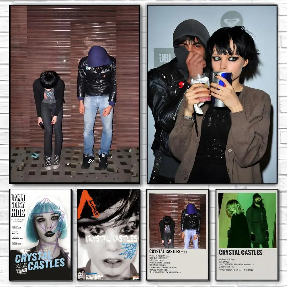 Synth Punk Band C-Crystal Castles Poster  Self-adhesive Art Waterproof Paper Sticker Coffee House Bar Room Wall Decor
