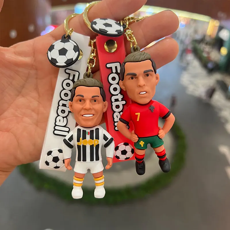 ロナウド　シェフチェンコ フィギュアキーホルダーセット Football Star Ronaldo Figure Keychain Jewelry Bag Pendent Keyring