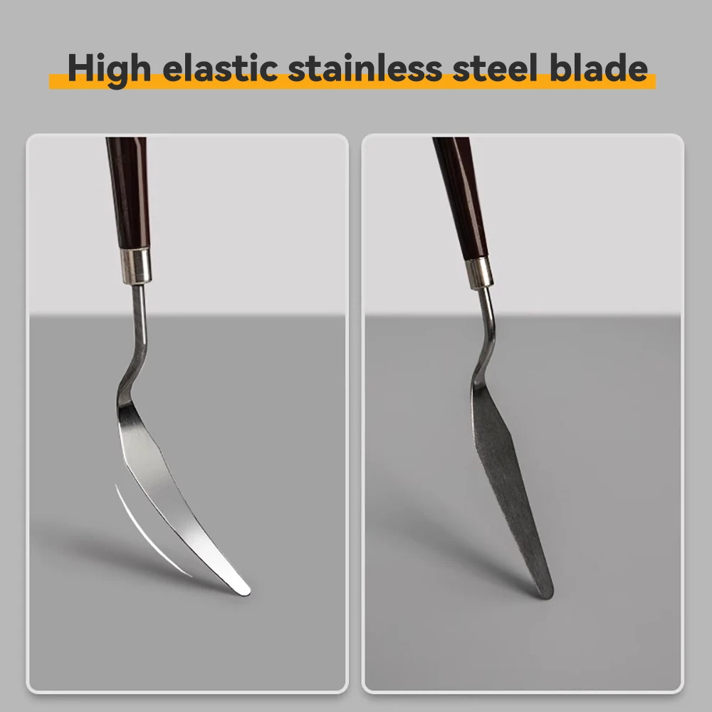 الفولاذ المقاوم للصدأ النفط اللوحة السكاكين الفنان الحرف ملعقة لوحة خلط سكين مكشطة الفن الاكريليك الغواش اللوحة الرسم أداة